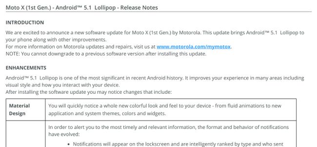 Fotografía - [Actualización: 2nd Gen Moto E, Too] Motorola está preparando el lanzamiento de Android 5.1, tanto para la primera y segunda generación de Moto X en los EE.UU.